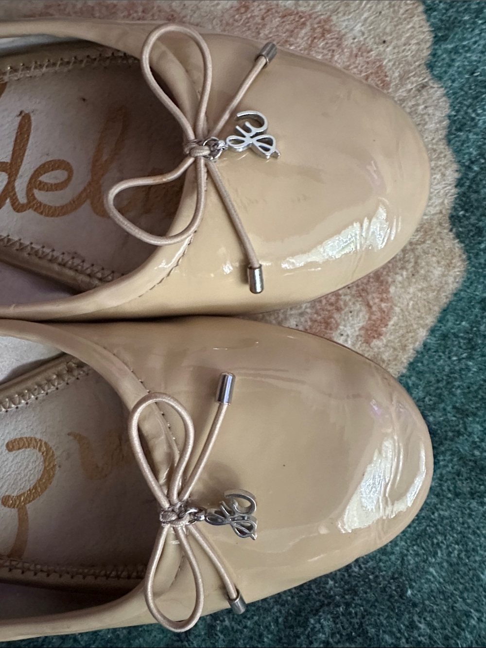 Sam Edelman Felicia Flat Women's Nude Patent Leather Ballet Flat - Picture 13 of 14